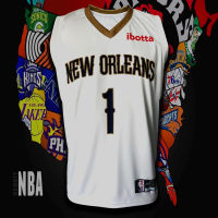 เสื้อบาส เสื้อบาสเกตบอล NBA New Orleans Pelicans เสื้อทีม นิวออร์ลีนส์ พีลิแกนส์ #BK0041 รุ่น Association Zion Williamson#1 ไซส์ S-5XL