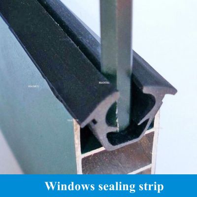 【LZ】◘  1M Rubber door window sealing strip weather stripping soundproof waterproof tape for 5mm sliding window slot glass fixing clamp