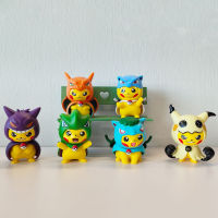 Hi Toy รูปแบบของเล่นแอคชั่น Pikachu ของเล่นตัวการ์ตูนอะนิเมะโปเกมอน6ชิ้น/ล็อต Kado Ulang Tahun PVC แบบ Blastoise Charizard Gengar