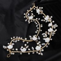 ◈◆♙ Gold Rhinestone Crystal Bridal Headband for Women Flower Wedding Hair Jewelry Bride Accessories Trendy Handmade Headpiece Tiaras
