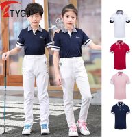 TTYGJ Kids Golf T-shirts Children Lapel Tops Boys Girls Quick Drying Polo Shirts Soft Short-sleeved Tee Outdoor Casual Apparel