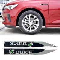 2 ชิ้นสำหรับ Buick Blade Emblem 3D ป้ายโลหะรถด้านข้าง Fender ด้านหลัง Trunk Emblem Badge Tailgate สติกเกอร์ Decals (สีดำ)