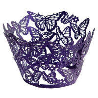 10 pcs Original Design of Butterflies Cupcake Wrappers (Purple)