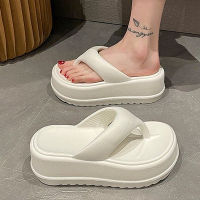 2023 Casual Women Wedges Slippers Summer High Heels Clip Toe Beach Flip Flops Thick Platform Indoor Beach Shoes Woman Sandals