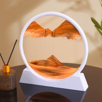 moving sand art Picture Sandscape Hourglass Round Flowing Painting Decoration Room