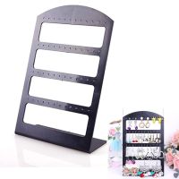 ☬﹉☾ Simple 48 Holes Jewelry Organizer Stand Black Plastic Earring Holder Pesentoir Fashion Earrings Display Rack Etagere For Sale