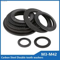 ☞ Carbon Steel Double tooth washers Self-locking Prevent loosening Anti-slip gasket lock gasket M3 M4 M5 M6 M8 M10 M12 M14 M16-M42