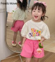 Baby Set for Girls Spring Summer Dot Letter Short Sleeve Shirt Tops SHorts Infant Suits Kids Baby Children Clothing