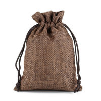 50pcslot 10x14cm Burlap Bag Jute Drawstring Linen Gift Pouches For Wedding Candy Gift Packaging Bags Can Personalize Logo