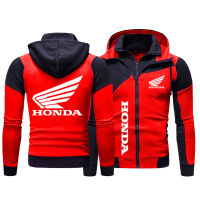 2021 New Honda Wing Logo Men‘s Hoodie Print Jacket Sportswear College Style Tops Casual Pullover Zipper Male Sweatshirts Hoodie