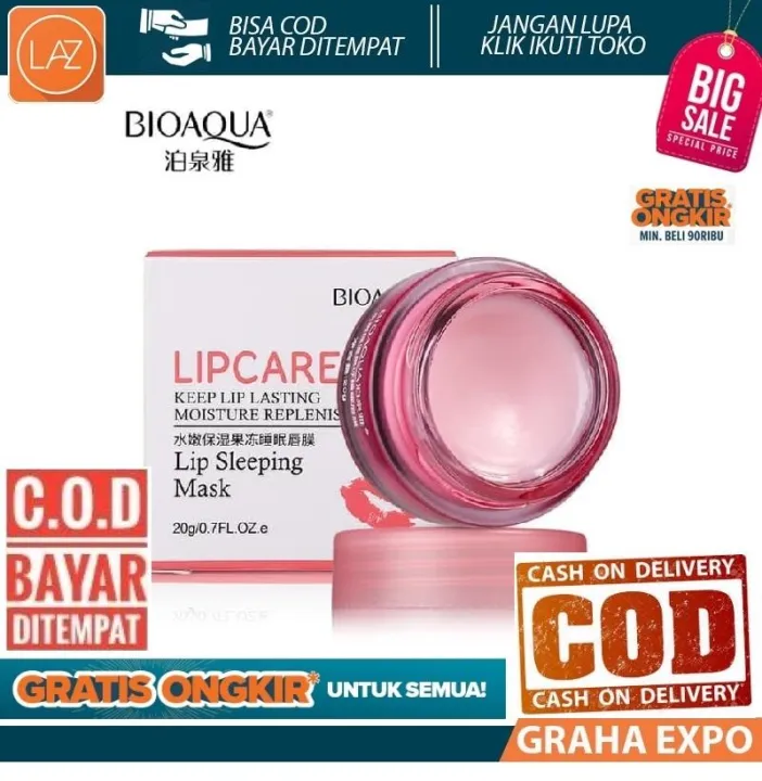 Bioaqua Lip Care Lips Sleeping Mask Masker Tidur Melembabkan dan