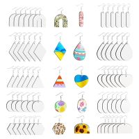 60Pcs Sublimation Blank Teardrop Earring Pendant Valentines Day Women DIY Earring Project Heat Transfer Unfinished Wood Earring