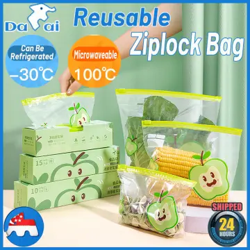 Reusable EVA Zip Lock Food Storage Pouches Bags Refrigerator