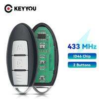 KEYYOU สมาร์ทรถรีโมทที่ห้อยกุญแจชิป ID46 433Mhz สำหรับ Nissan Micra Juke Sentra Patrol Note Navara Tiida Frontier Go