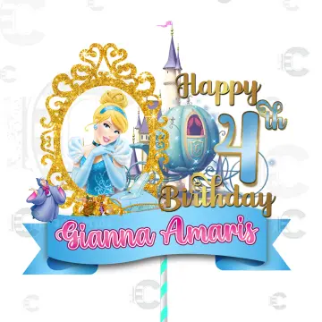 Disney Tangled Cake Topper Cinderella Theme Happy Birthday Mermaid Cupcake  Topper Kids Boy Birthday Party Cake Decoration - AliExpress