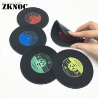 1/4Pcs/set Retro glass coaster set Vinyl Record Drinks Mat Coasters Table Cup Mat Coffee Placemat PVC drinks Home Decor coaster