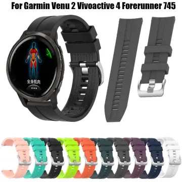 Bracelet For Forerunner 745, 22mm Silicone Replacement Strap For Garmin  Venu 2/garmin Vivoactive 4/forerunner 745 Band
