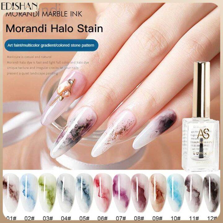 As Blooming Gel Transparent Nail Art Multi-Color Morandi Gradient Smudge  Glue Marble Nail-Polish Gel Nail Art Design Dyeing Nail Glue | Lazada Ph