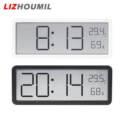 LIZHOUMIL จอแสดงผลนาฬิกาปลุก LCD ดิจิตอล,นาฬิกามัลติฟังก์ชั่นแสดงเครื่องเตือนความชื้นอุณหภูมินาฬิกาอิเล็กทรอนิกส์บางพิเศษ