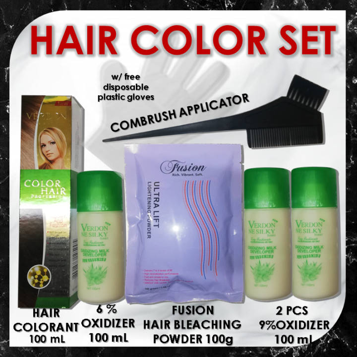 HAIR COLOR SET WITH FUSION BLEACHING SET with BRUSH verdon hair