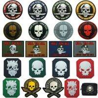 Skull Badges Patches PVC Rubber HOOK Removable Insignia Patch Armbands Clothes Accessories Decorative for Caps Backpacks Haberdashery