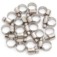 16 Pcs Stainless Steel Adjustable Car Fuel Hose Clamp Pipe Sealing Clip 6-12 Mm