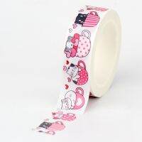 NEW 1PC 10M Pink Cats Cups and Hearts Valentine Washi Tape Decor Scrapbooking Planner Adhesive Masking Tape Kawaii Stationery Pendants