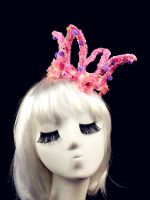 ? Childrens Pink Small Crown Round Headpiece Three-Dimensional Hair Accessories Round Crown Hair Accessories Party Style Accessories