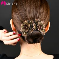 【hot】♕❏  Molans Rhinestone Hair Claws for Clip Barrettes Crab Clamps Ponytail Holder Hairpin Band Accessories