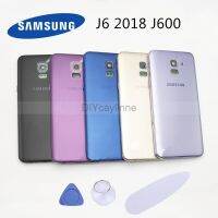 Samsung Galaxy J6 2018 J600F J600ด้านหลังแบบ Batteyy ฝาครอบกระจกหลังเคสตัวเครื่องอะไหล่ปุ่มด้านข้างแทนฝาครอบ Batteyy