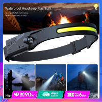 {ราคาขายส่งต่ำสุด}COB XPE Headlights Waterproof Safety Headlights Sensor Running Headlamp Rechargeable 350LM for Outdoor Camping for Hiking Cycling