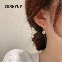 SUNNY Flower ต่างหูเพชรเปล่งประกายต่างหูผู้หญิงหรูหราน้ำหนักเบาเป็นพิเศษเครื่องประดับคุณภาพสูง | ต่างหูรูปหยดน้ำ