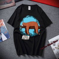 Pure Cotton Breathable Men Clothes Cartoon Sloth Pattern Tshirt Men Style Clothing