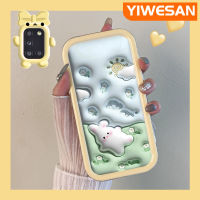 YIWESAN เคส A31ปลอกสำหรับ Samsung ลายการ์ตูนกระต่ายดอกไม้3D สีสันสดใสกันกระแทกแบบใสเลนส์กล้องถ่ายรูปแบบนิ่มมอนสเตอร์ตัวน้อยเคสมือถือเรียบง่ายฝาครอบป้องกันซิลิโคนความคิดสร้างสรรค์โปร่งใส