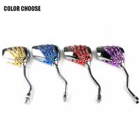 Universal 8MM amp;10MM Motorcycle Rear Mirror Chrome Motorbike Skeleton Skull Hand Claw Rearview Scooter Modification Mirror