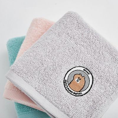 1Pc 25x50cm 100% Cotton Cartoon Animal Embroidery Square Children Baby Face Towel