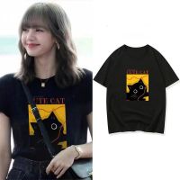 【New】【PAN】LISA blackpink เสื้อแฟชั่นสตรีแขนสั้นสไตล์เกาหลี tee shirt crop tops 短袖 สาวอวบ plus size