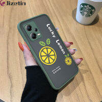 Jizetin เคสสำหรับ Xiaomi Redmi Note 12 5G Xiaomi Poco X5 5G เคสออกแบบผลไม้มะนาวนำโชคมีน้ำค้างแข็งโปร่งใสหลากสีเคสใส่โทรศัพท์แข็งปกป้องกล้องปกหลังแบบเต็ม