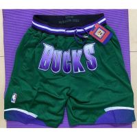 Hot Newest Top-quality New arrival 2022 2023 Newest shot goods Most popular 22/23 Top quality Ready Stock High quality green new NBA mens Milwaukee Bucks Antetokounmpo Middleton Allen big logo just don embroidery basketball shorts pants