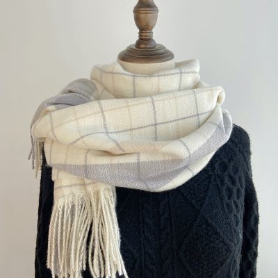 Hot sell Grid New England classical imitation cashmere scarf female qiu dong joker dual-use 2021 winter plaid shawl collar