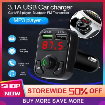 Kebidumei Bluetooth 5.0 Fm Transmitter 3.1a Fast Charger Car Mp3