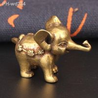 Vintage Copper Cute Animal Elephant Statue Desktop Decoration Ornaments Metal Brass Crafts Figurines Miniatures Bronze Crafts