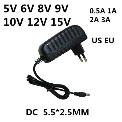 หัวแปลงพลังงานอเนกประสงค์ AC 110-240V DC 5V 6V 8V 9V 10V 12V 15V 2A 1A 0.5A 3A อะแดปเตอร์ Eu เราสำหรับแถบไฟ LED