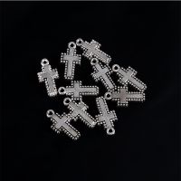 10pcsCatholic Rosary Small Cross Cross Black Coating Papa Cross Zinc Alloy Metal Pendant