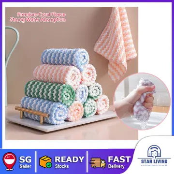 1 Pack Kitchen Towels, Microfiber Dish Towels, Super Absorbent Coral Velvet  Towels, Premium Cleaning Cloths, Non-Stick Oil Quick Dry Towels, Soft Tea