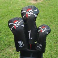 ✹☃♘ Pirate golf club head cover is suitable for driver fairway putter 135H club cover PU leather unisex