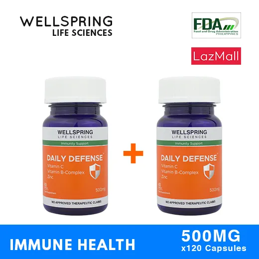 Wellspring Daily Defense 500 MG Vitamin C with Zinc , Vitamin