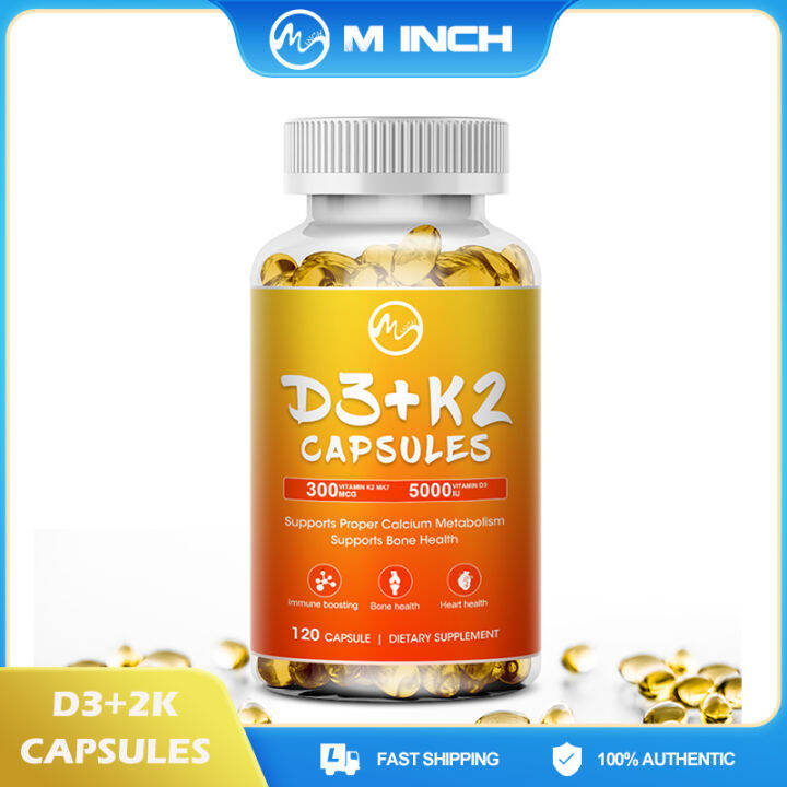 Minch D3K2 Capsules Teeth Skeletal Heart Health D3 with K2 Vitamin