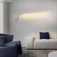 Modern Led Wall Lights Black White Liner Wall Lamps For Bedside Bedroom Staircase Aisle Corridor Living Room Background Loft