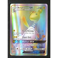 Pokemon Card ภาษาอังกฤษ Ampharos (Gold) GX Card 185/181 เดนริว Pokemon Card Gold Flash Light (Glossy)